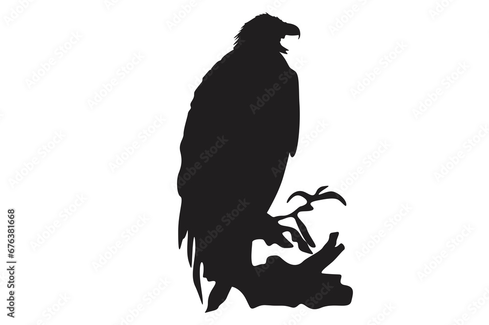 Fototapeta premium Pose Of Eagle Silhouette With Transparent Background