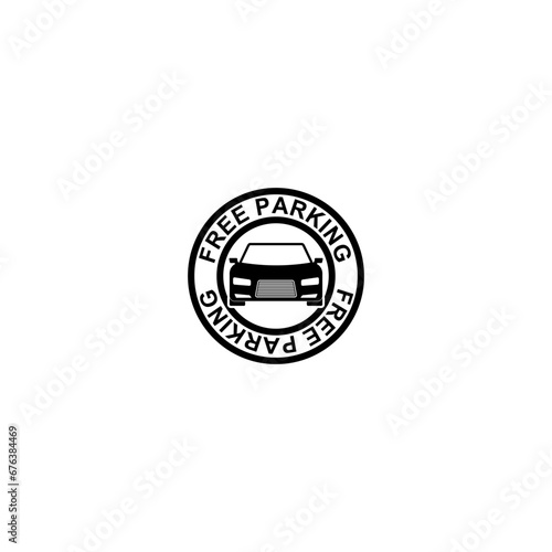 Free parking sign with car icon isolated on white background Free Download Free parking sign with car icon isolated on white background - GFXLoad