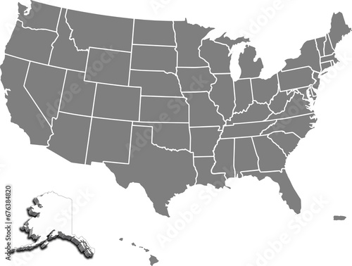 USA ALASKA map united states city 3d map