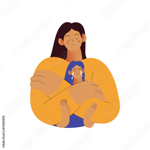 Support your inner child concept. Mental health problems. Modern flat vector illustration