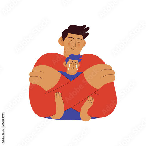 Support your inner child concept. Mental health problems. Modern flat vector illustration