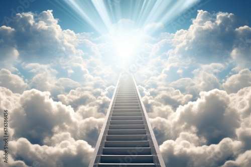 Stairway to Heaven. Religious concept with selective focus and copy space © top images