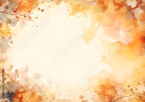 Abstract Amber color fall leaves background. Invitation and celebration card.