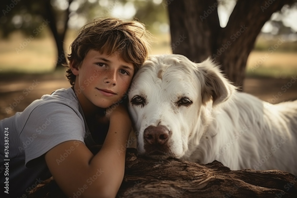 Cowboy child on a farm. Portrait with selective focus and copy space Cowboy child on a farm. Portrait with selective focus and copy space