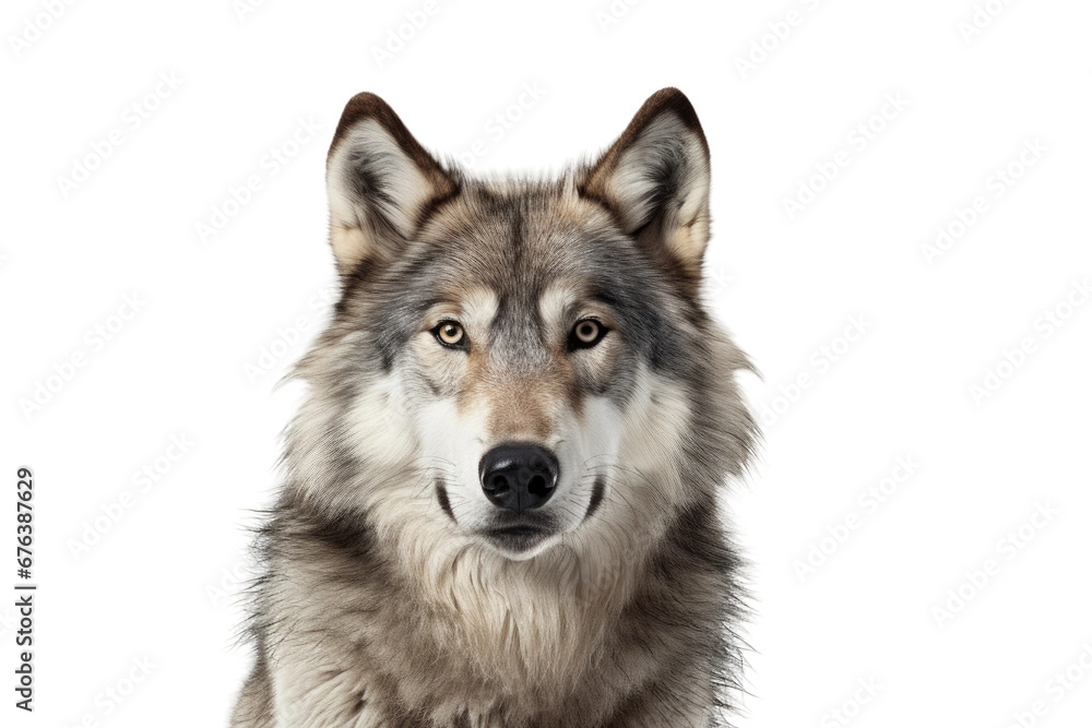 Wolf in 8K on Transparent Background, PNG, Generative Ai