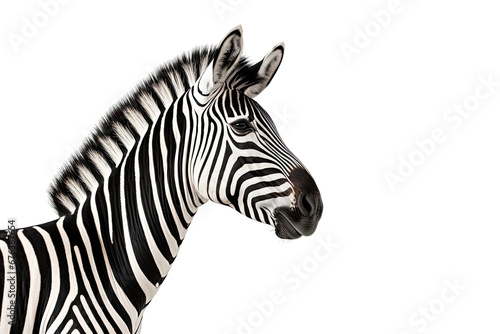 Precision Zebra Portrait on Transparent Background  PNG  Generative Ai