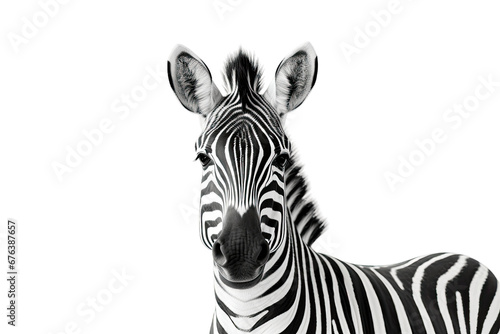 Precision Zebra Portrait on Transparent Background  PNG  Generative Ai