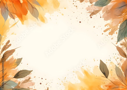 Abstract Brown Foliage background. Invitation and celebration card. © ABDULRAHMAN