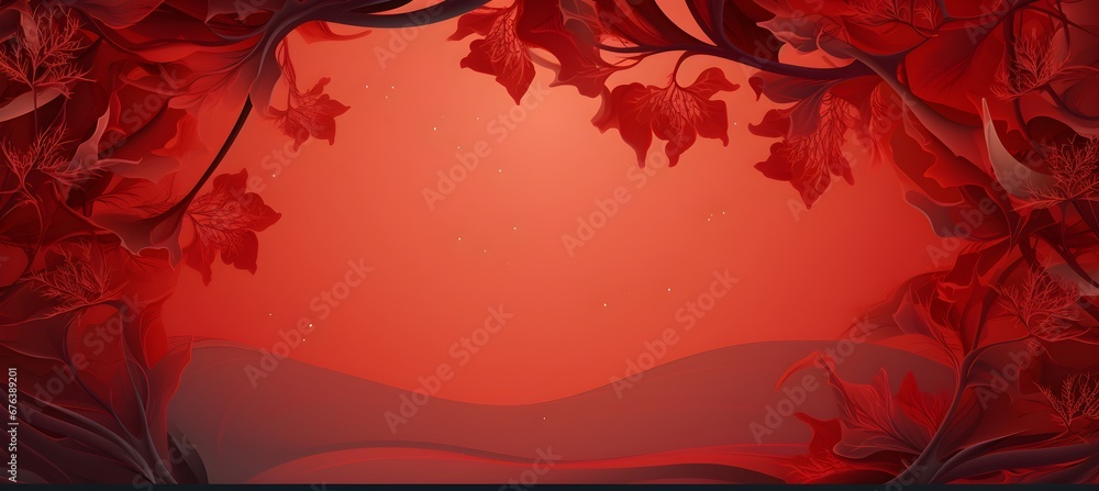 Abstract Crimson fall leaves background. Invitation and celebration card.