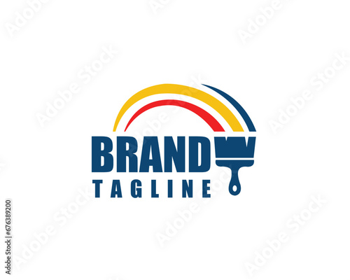 Modern simple and minimal painting service logo design for house paint, apartment, architecture, decoration and restoration business.
