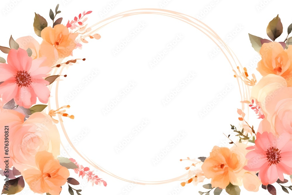 Abstract Peach color Florals background. Invitation and celebration card.