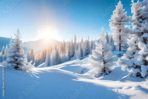 winter landscape with trees © Rizwan