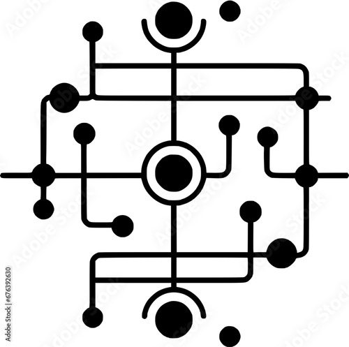 Technology Code Algorithm Outline Icon In Hand-drawn Style