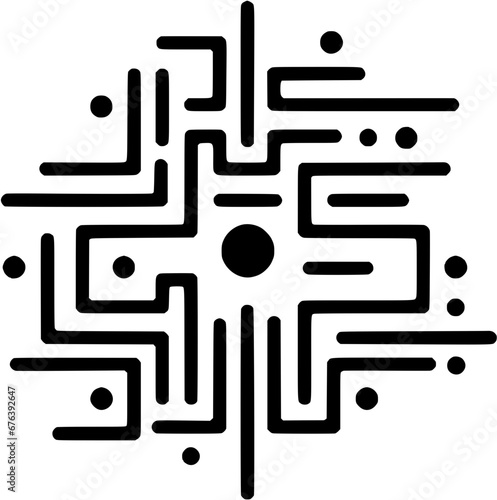 Technology Code Algorithm Outline Icon In Hand-drawn Style