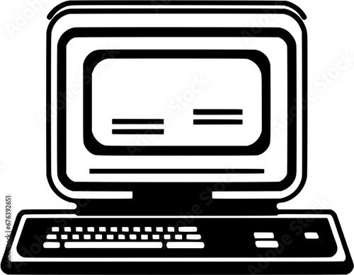 Technology Computer Outline Icon In Hand-drawn Style