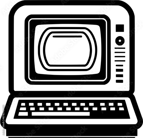 Technology Computer Outline Icon In Hand-drawn Style