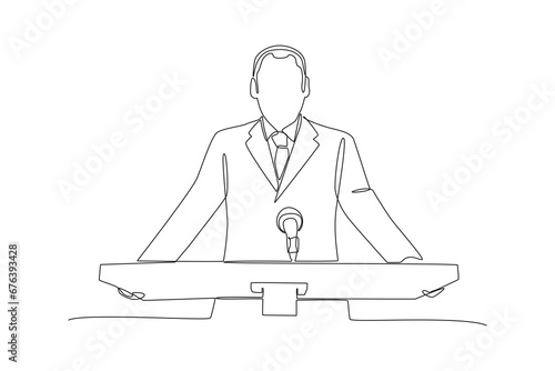 Diplomacy and embassy concept. Doodle vector illustration.