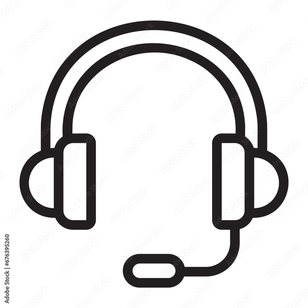 headset line icon headset line icon