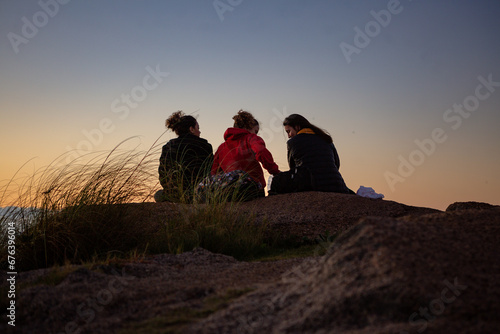 sunrise in florianopolis, sunny morning on the beach, sunny morning, camping at sunrise.
