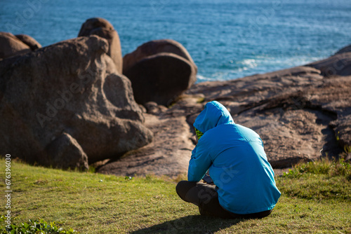 sunrise in florianopolis, sunny morning on the beach, sunny morning, camping at sunrise.