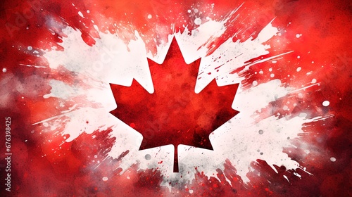 Canadian flag background wall paint, ai generative