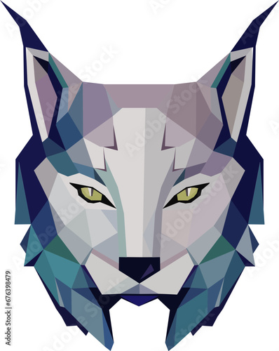  geometric lynx head made of triangles