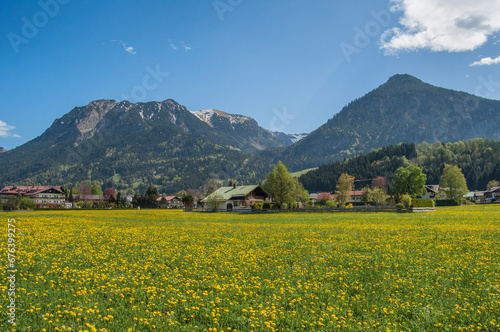 A small town in a mountain valley