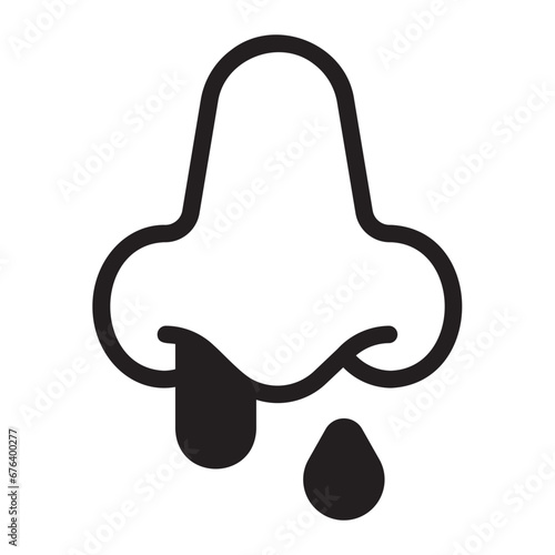 runny nose glyph icon
