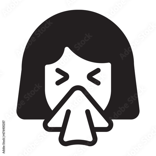 sneeze glyph icon