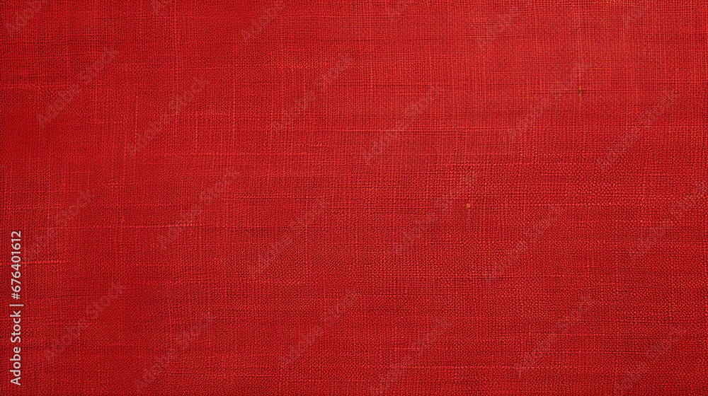 Fototapeta premium Red Linen Texture Background, Ideal for Cloth-related Designs.
