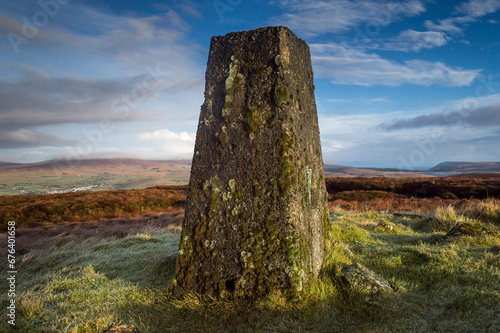 Early on a winters morning on the top of Carncormick Mountain in County Antrim in Northern Ireland 