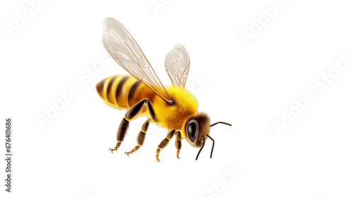 Bee isolated on transparent PNG background, Generative ai © Rajesh