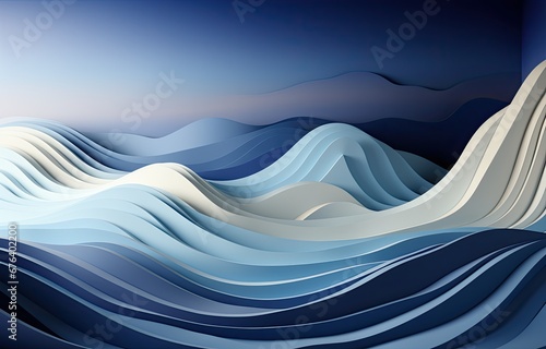 3d abstract interior background with beautiful shadows, creative wave style