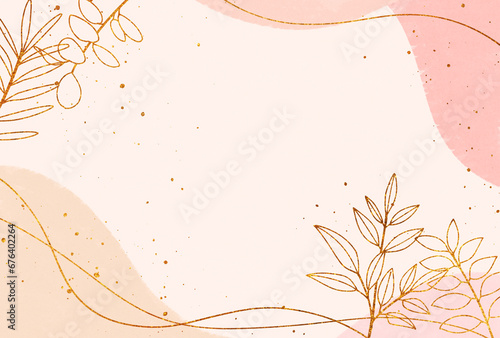 背景素材_水彩ボタニカル_ピンク