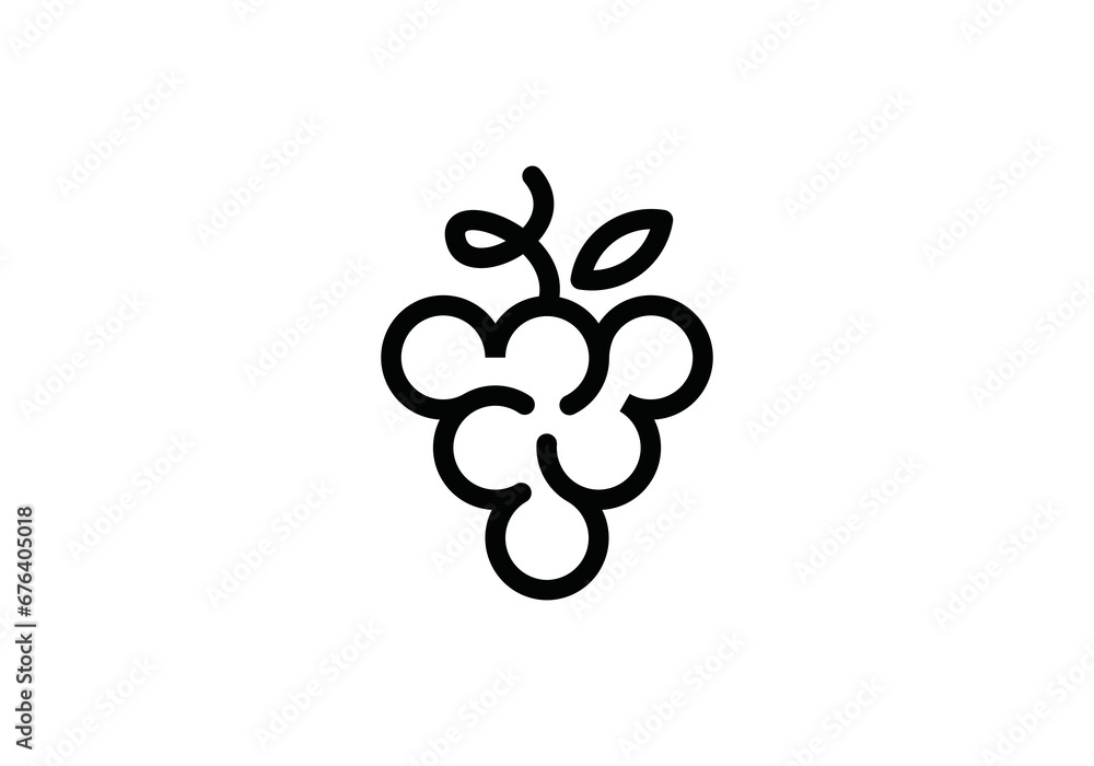 simple modern grape logo design	
 - obrazy, fototapety, plakaty 