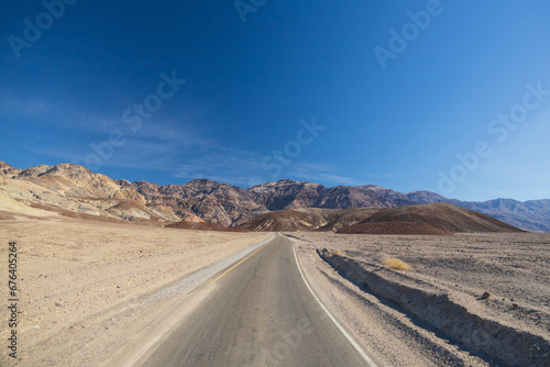 One lane road through Death Valley National Park, California