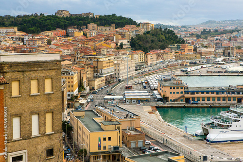 Fototapeta Naklejka Na Ścianę i Meble -  Beautiful view of the Italian port city of Ancona on the Adriatic coast.