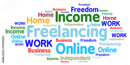 Word cloud about freelancing