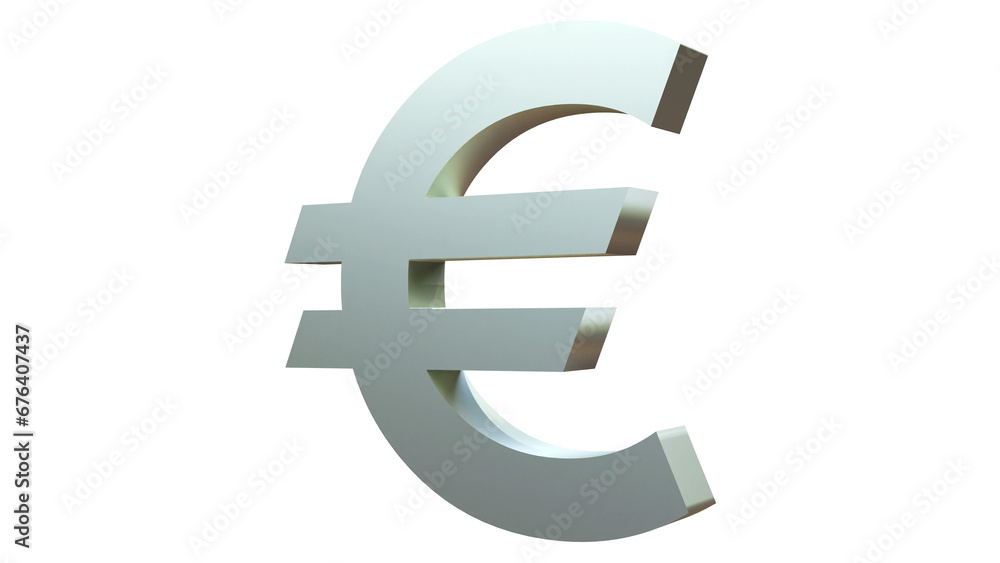 Euro coin isolated 3d render, euro symbol isolated, silver euro icon isolated Euro coin isolated 3d render, euro symbol isolated, silver euro icon isolated