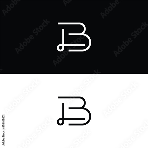 creative LB L B monogram letter initial line logo design