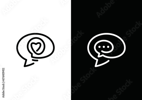 mind and chat logo design, creative energy lamp vector illustration #676409412