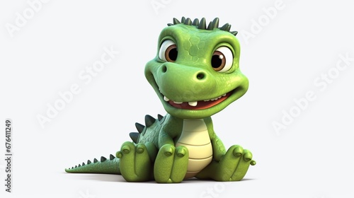 cute baby alligator cartoon Clipart.Generative AI