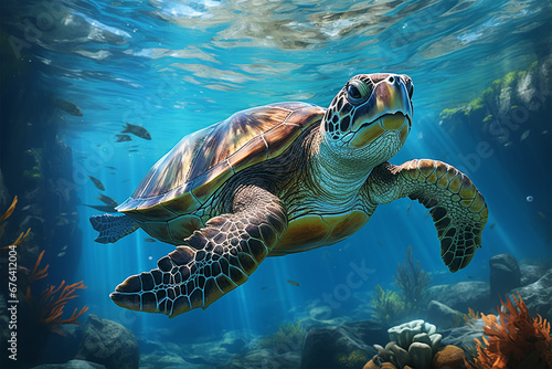 Turtle life in water © wendi