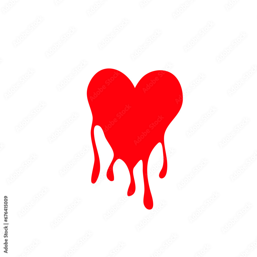 Dripping red heart Illustration Dripping red heart Illustration
