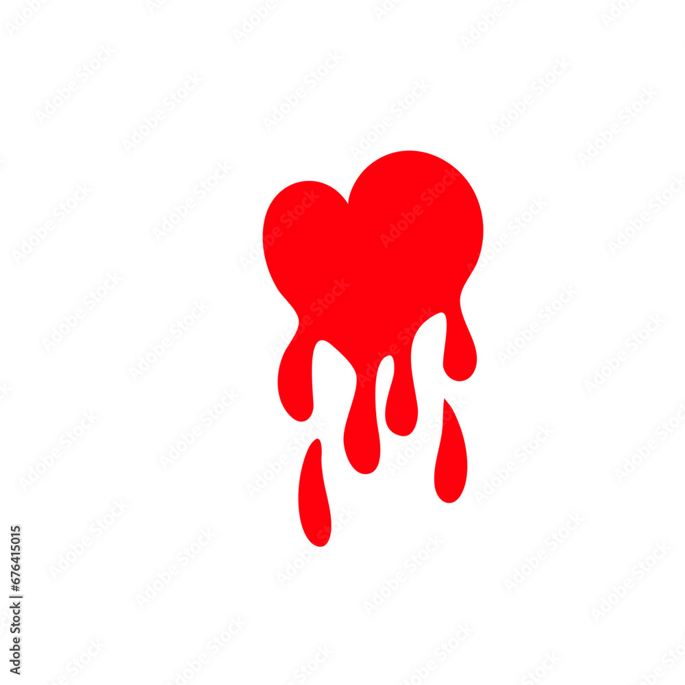 Dripping red heart Illustration Dripping red heart Illustration