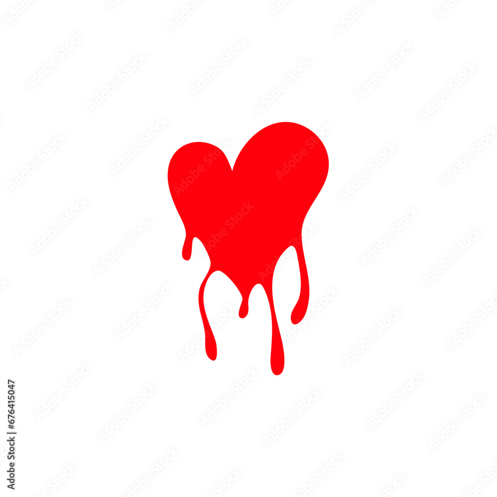 Dripping red heart Illustration Dripping red heart Illustration