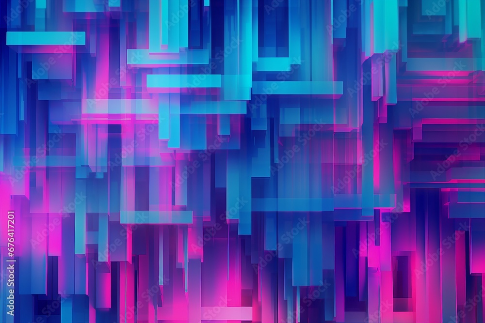 Abstract Blue and Pink Background with Digital Glitch and Neon Colors, Futuristic 80s and 90s Rave Design for Modern Technology Illustration and Wallpaper, Cyberpunk Retro Futurism Abstract Blue and Pink Background with Digital Glitch and Neon Colors, Futuristic 80s and 90s Rave Design for Modern Technology Illustration and Wallpaper, Cyberpunk Retro Futurism