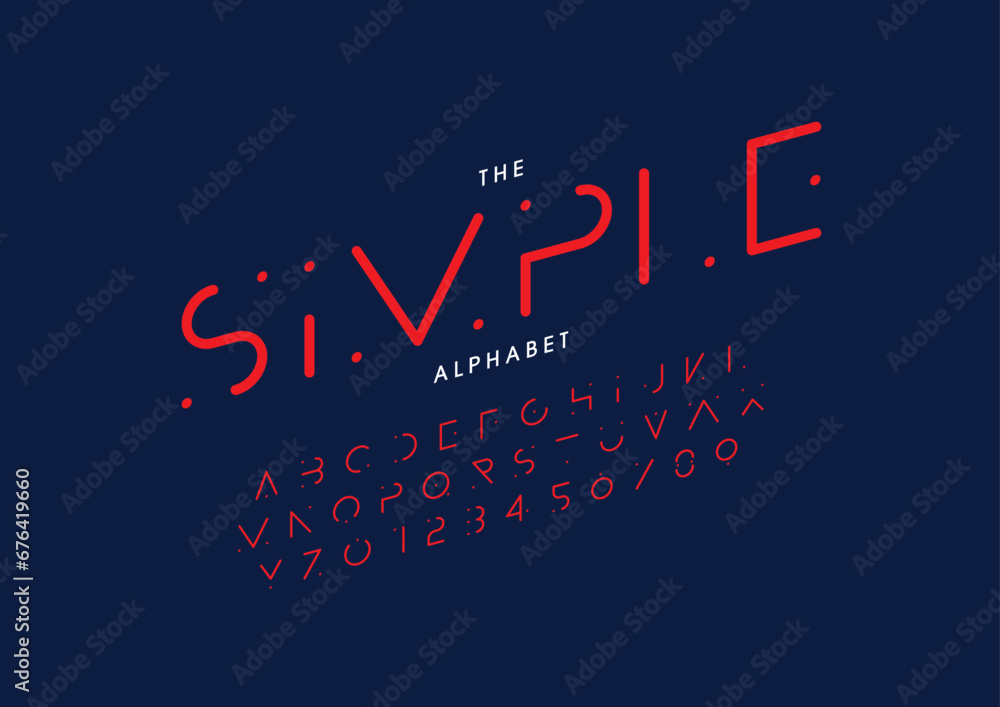 Vector of stylized modern font and alphabet Vector of stylized modern font and alphabet