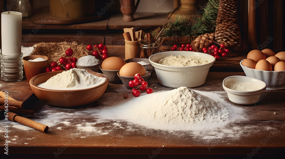 Christmas Aliments in a Kitchen and Sweet Preparates Christmas Aliments in a Kitchen and Sweet Preparates