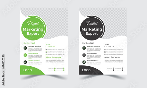 Creative Corporate business flyer design. brochure, magazine or flier mockup in bright colors. unique business marketing agency flyer template. 